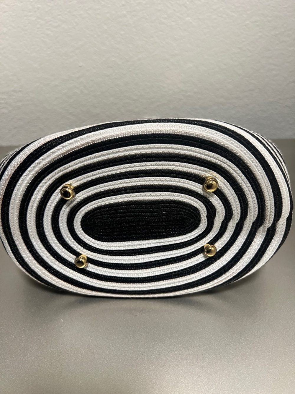Vintage Eric Javits Squishee Star Fish Striped Black & White with Gold Star - Picture 4 of 16